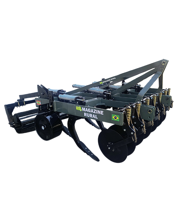 Subsolador Mega Rural 07 Hastes com Desarme Automático Com Disco e Rodas