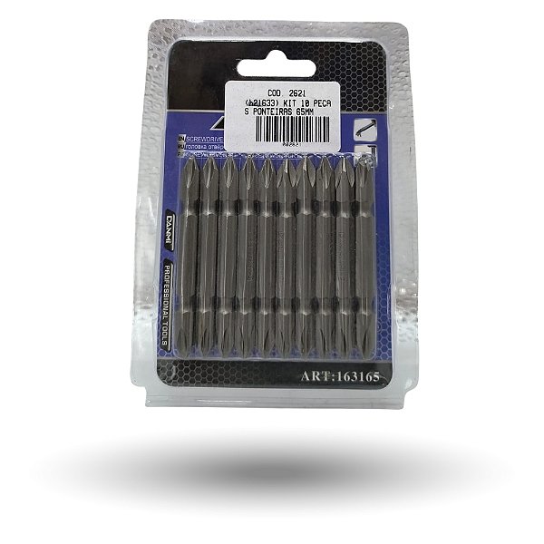 Conjunto De Ponteiras Bit 65mm 10 Peças Danmi