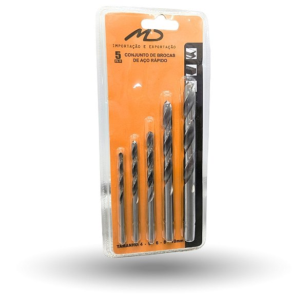 Kit Brocas Para Aço Rapido 4 5 6 8 10mm Aço Metal Ferro Danmi