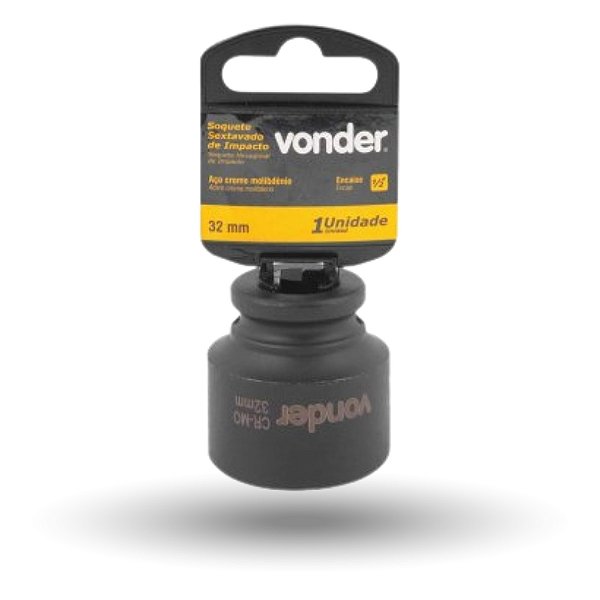 Soquete Sextavado de Impacto Encaixe de 1/2" x 32,0mm Vonder