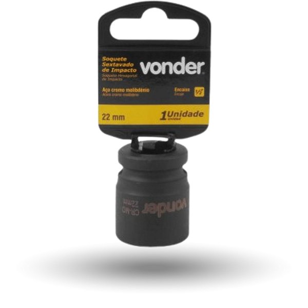 Soquete Sextavado de Impacto Encaixe de 1/2" x 22,0mm Vonder
