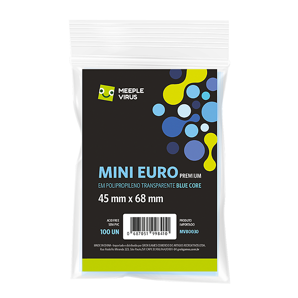 Sleeves Mini Euro Premium 45 x 68 mm (Blue Core)