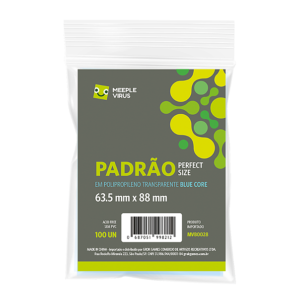 Sleeves Padrao Perfect Size 63,5 x 88 mm (Blue Core)