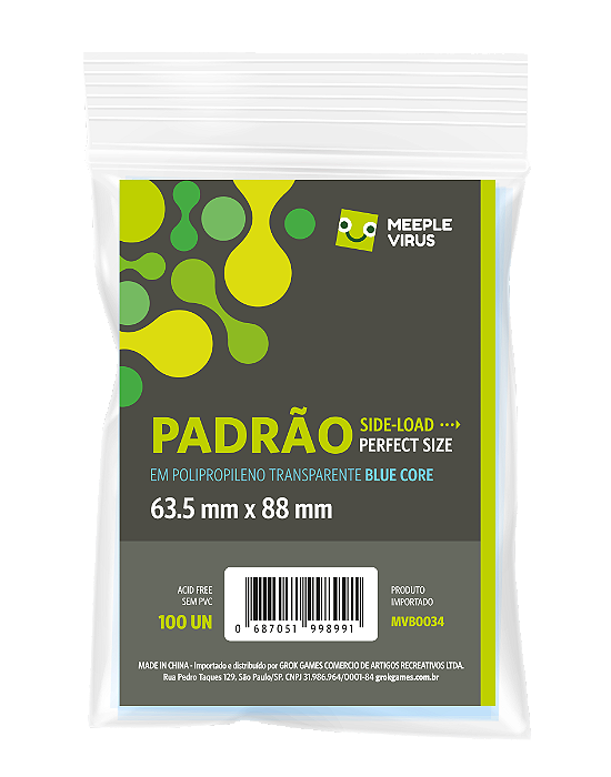 Sleeves Padrão Side-Load Perfect Size 63,5 x 88 mm (Blue Core)