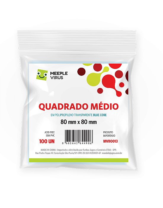 Sleeves Quadrado Médio 80 x 80 mm (Blue Core)