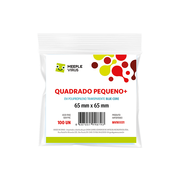 Sleeves Quadrado Pequeno + 65 x 65 mm (Blue Core)