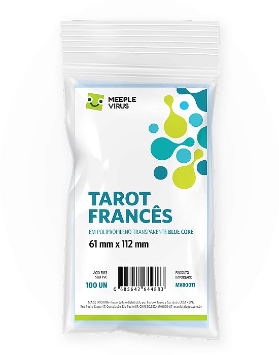 Sleeves Tarot Francês 61 x 112 mm (Blue Core)