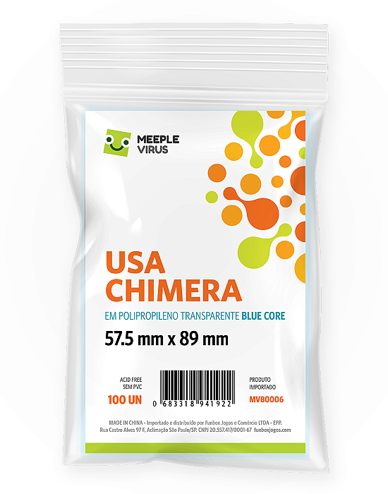 Sleeves Usa Chimera 57,5 x 89 mm (Blue Core)