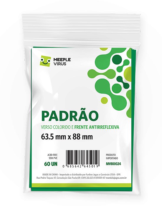 Sleeves Padrão Verde 63,5 x 88 (Verso Colorido)