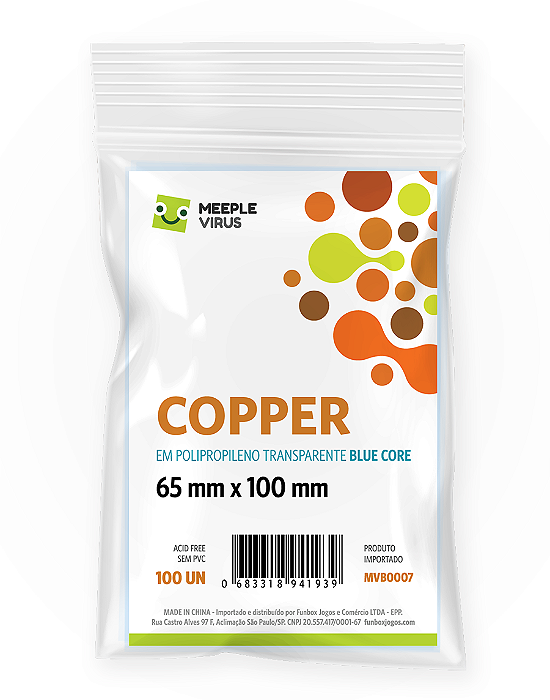 Sleeves Copper 65 x 100 mm (Blue Core)