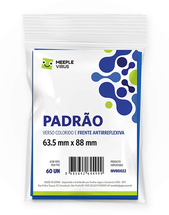 Sleeves Padrão Azul 63,5 x 88 (Verso Colorido)