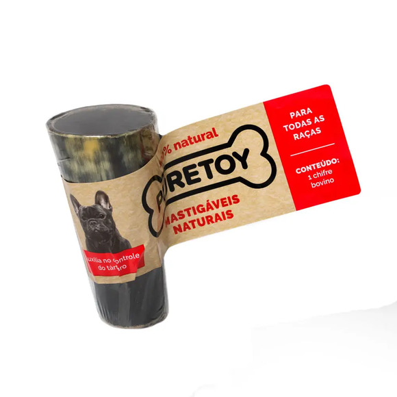 Chifre Bovino Mastigável Pure Toy Único