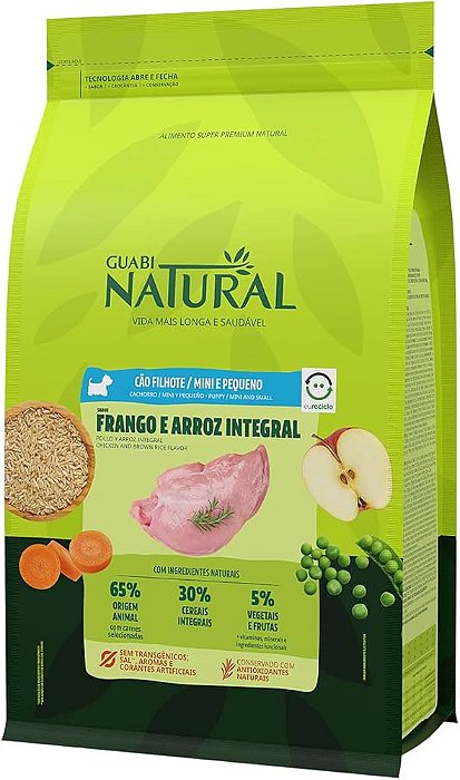 Guabi Natural CÃo Filhote/mini/pequeno Frango/arroz1kg