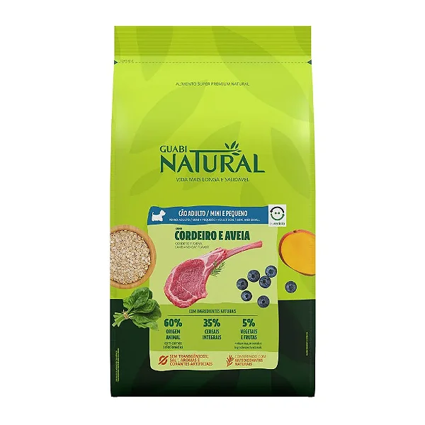 Guabi Natural  Cordeiro/aveia CÃo Adulto/mini/pq1kg