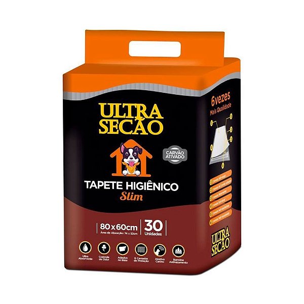 Tapete Hig. Ultra SeCão Preto 30Un 80X60