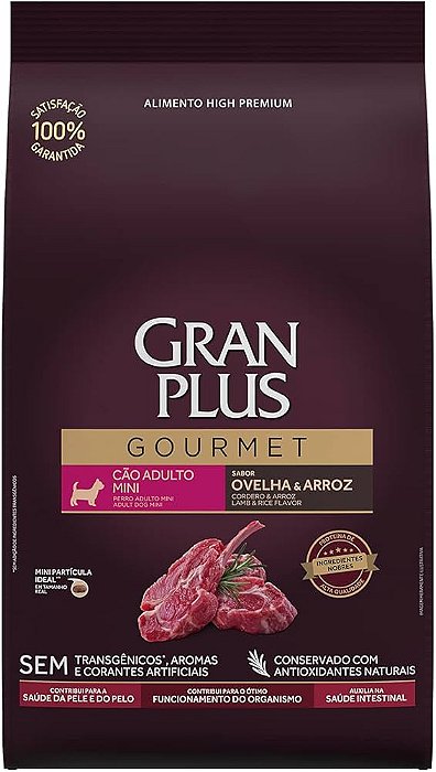 Ração Granplus Gourmet Cães Adultos Mini Ovelha E Arroz 1kg