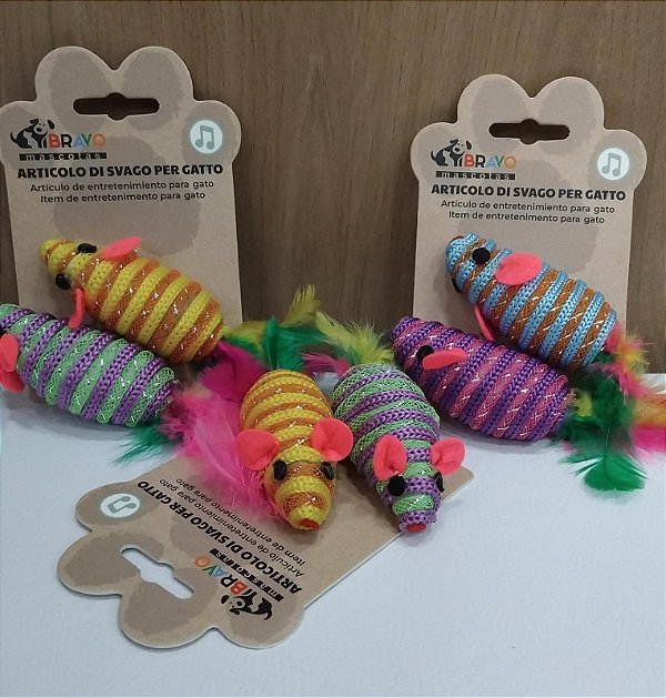 Brinquedo Rato Duplo Para Gato