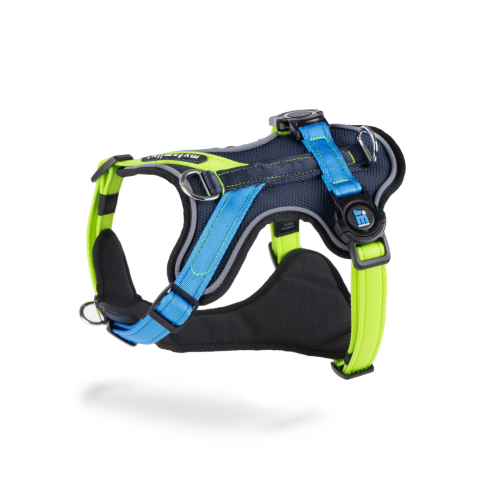 Peitoral H Memopet Azul E Verde 33-44 Xs