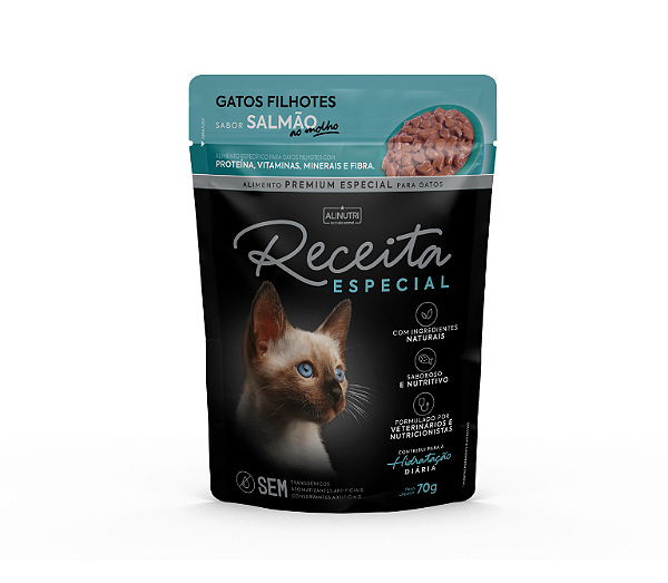 Sache Rec Esp Gato Filhote Salmão 70gr