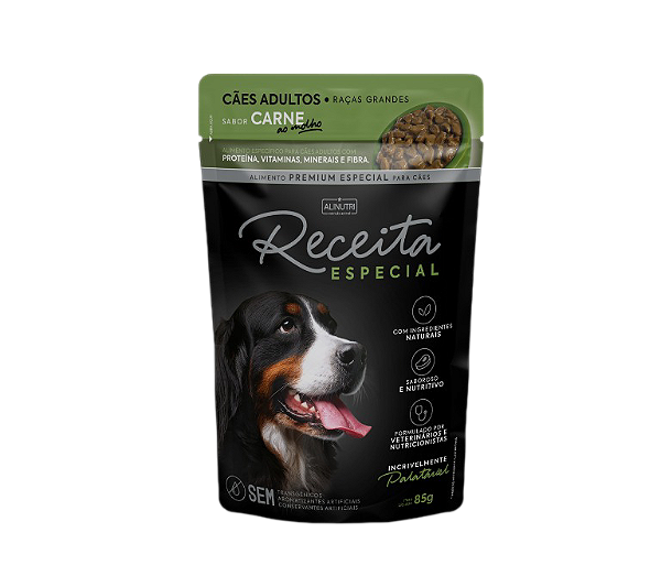 Sache Umido Receita Esp Pe Cao Adulto Racas Grandes Carne 85Gr