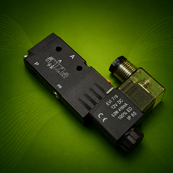 Válvula Pneumática 3:2 Vias 1/4" BSP 12VCC