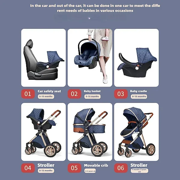 2025 novo carrinho de bebê alta paisagem 3 em 1 carrinho de bebê luxo carrinho d