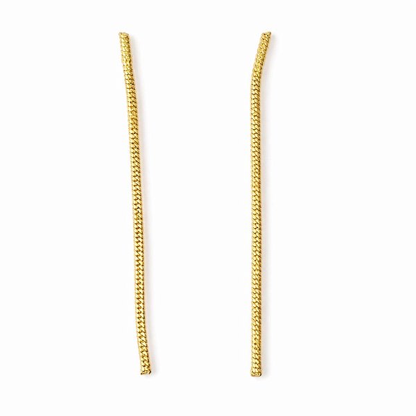 Brinco fio longo em banho de ouro 18k