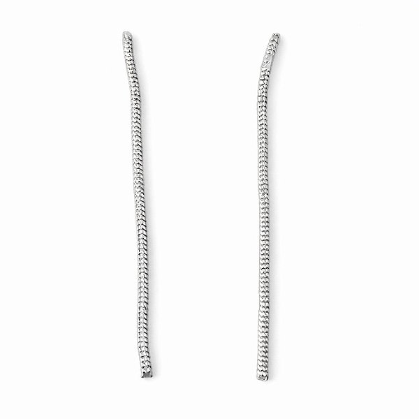 Brinco fio longo em banho de prata silver