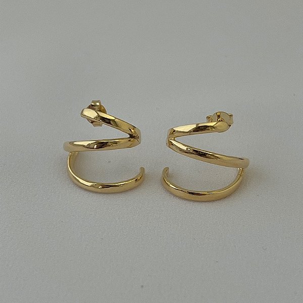 Brinco EAR-HOOK em banho de ouro 18k