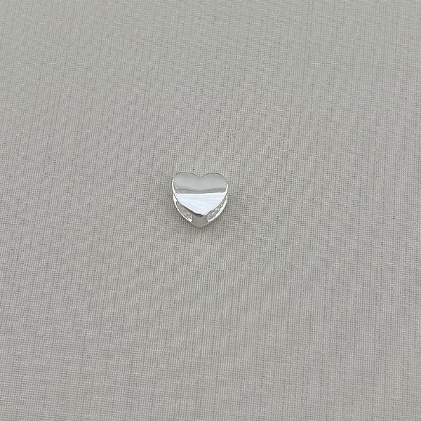 Berloque coração em banho de prata silver