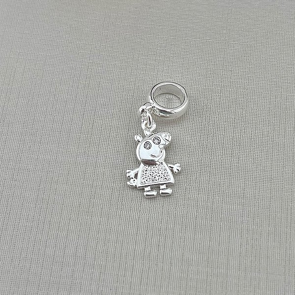 Berloque Peppa pig em banho de prata silver