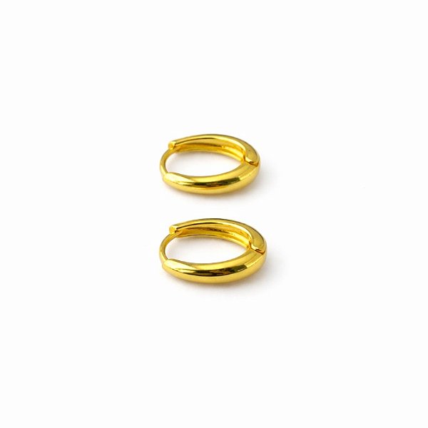 Argola lisa abaloada P em banho de ouro 18k