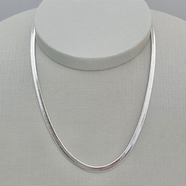 Corrente fita em banho de prata silver
