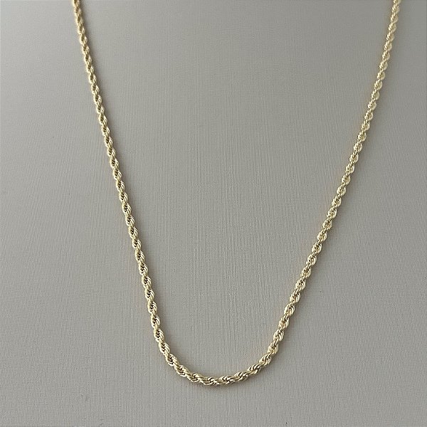 Corrente cordão baiano M em banho de ouro 18k