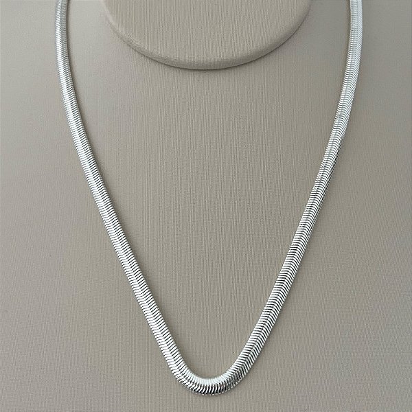 Corrente salamandra M em banho de prata silver