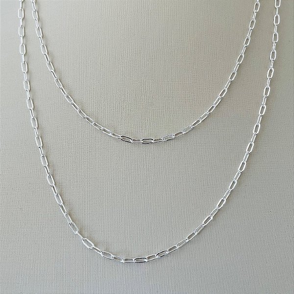 Corrente dupla de elos cartier em banho de prata silver