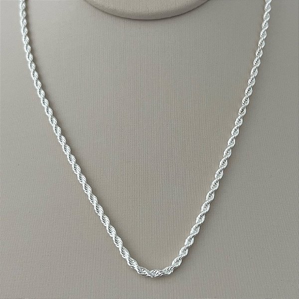 Corrente baiana P em banho de prata silver