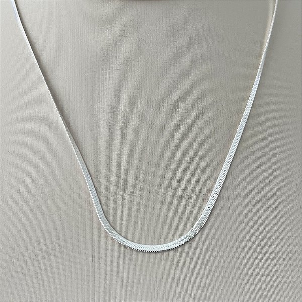 Corrente fita PP em banho de prata silver