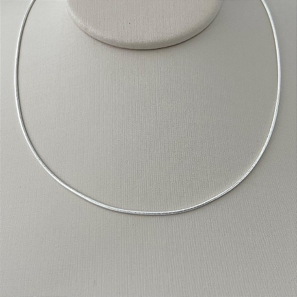 Corrente modelo rabo de rato em banho de prata silver