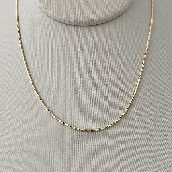 Corrente modelo rabo de rato em banho de ouro 18k