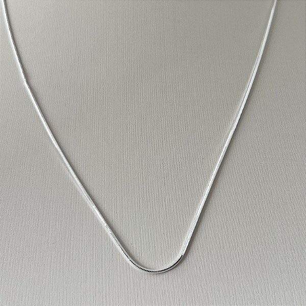 Corrente modelo rabo de rato laminada em banho de prata silver