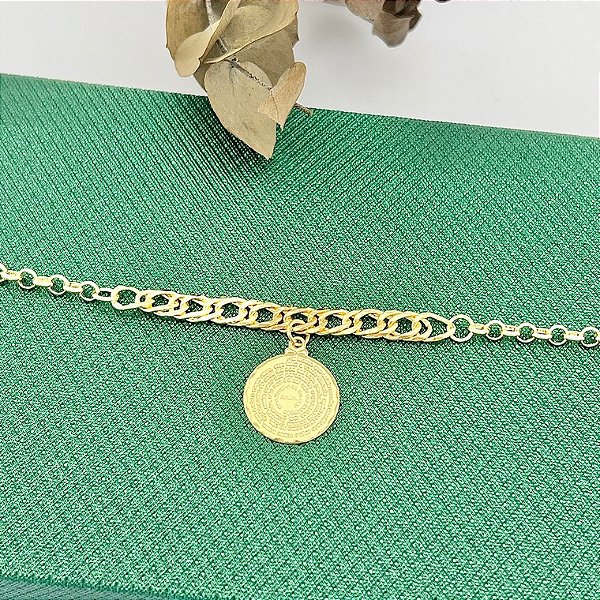 Pulseira com medalha Pai Nosso