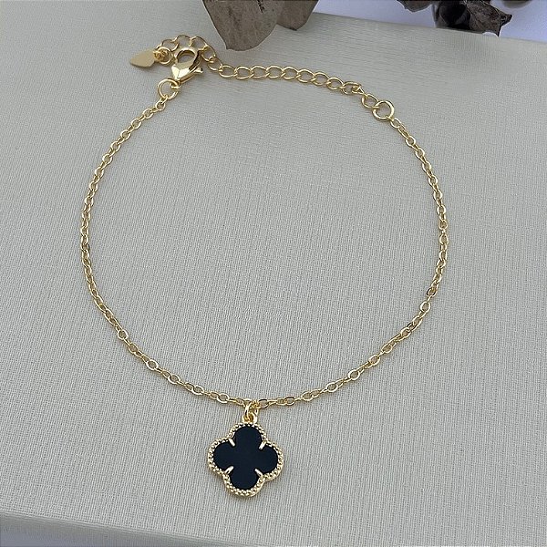 Pulseira inspiração Van-Cleef em banho de ouro 18k