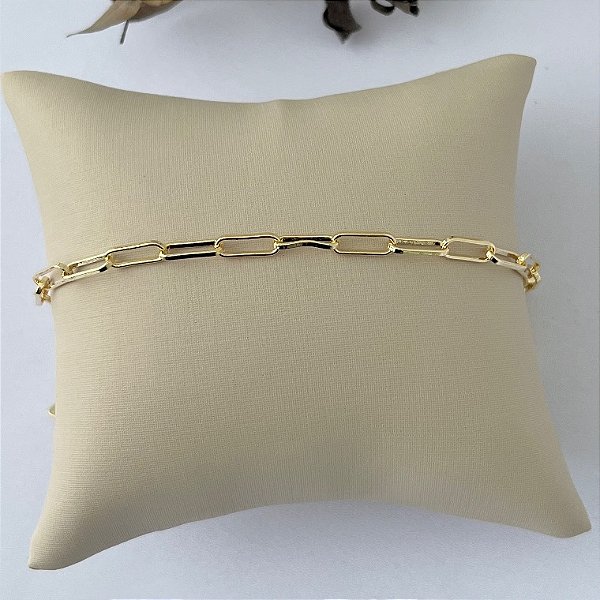 Pulseira de elo cartier em banho de ouro 18k