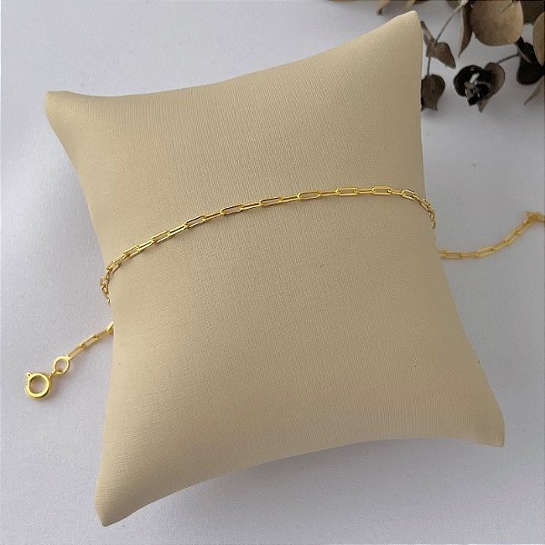 Pulseira de elos cartier fino em banho de ouro 18k