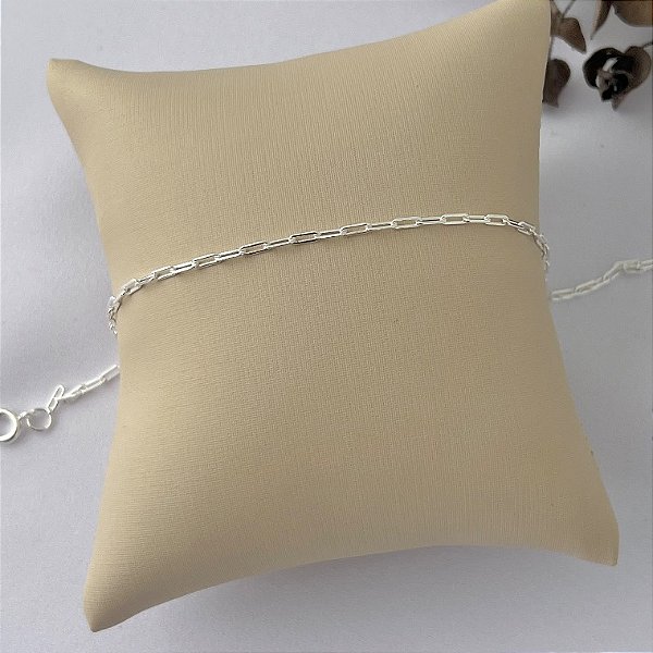 Pulseira de elos cartier fino em banho de prata silver