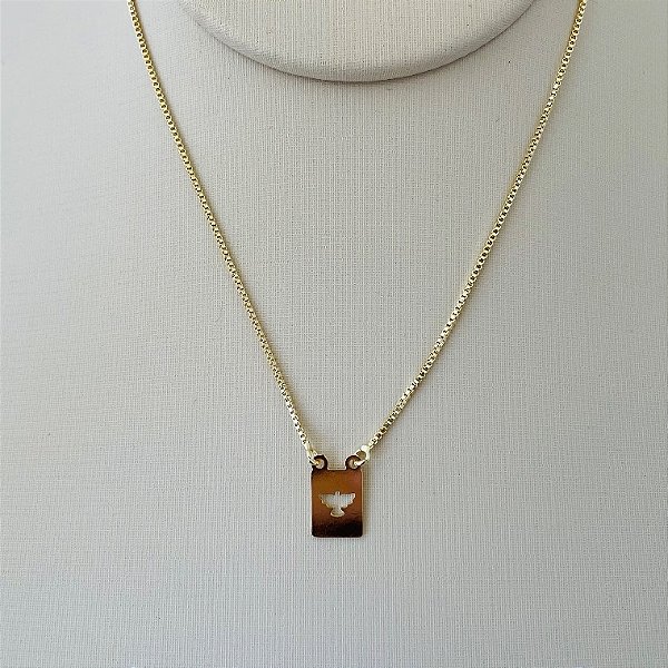 Escapulário infantil Espirito Santo em banho de ouro 18k