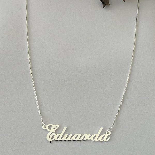 Colar personalizado de nome em banho de prata silver