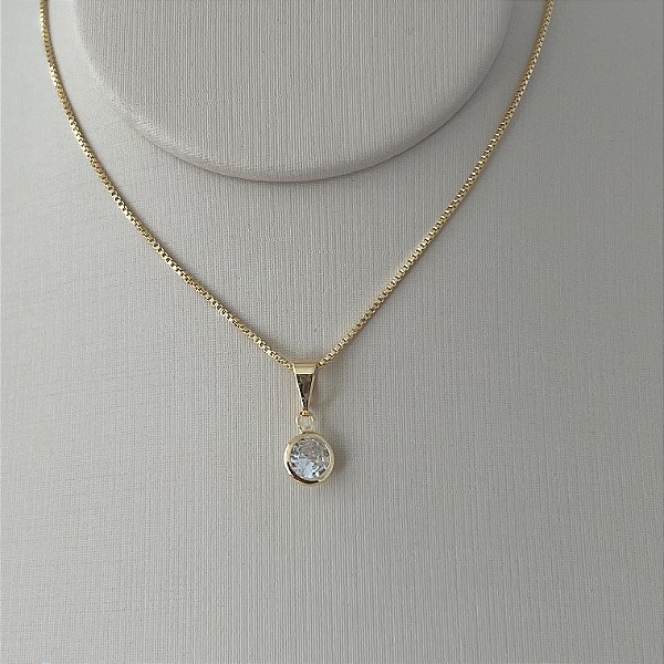 Colar ponto de luz em banho de ouro 18k