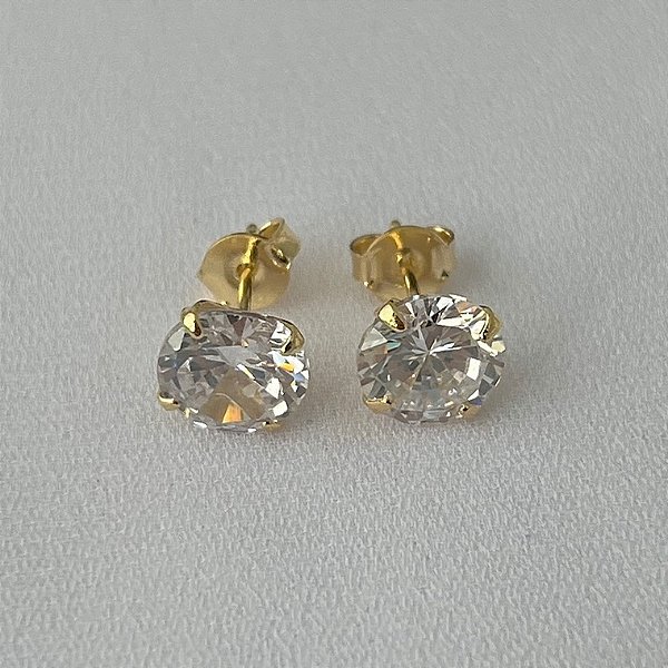 Brinco ponto de luz G em banho de ouro 18k